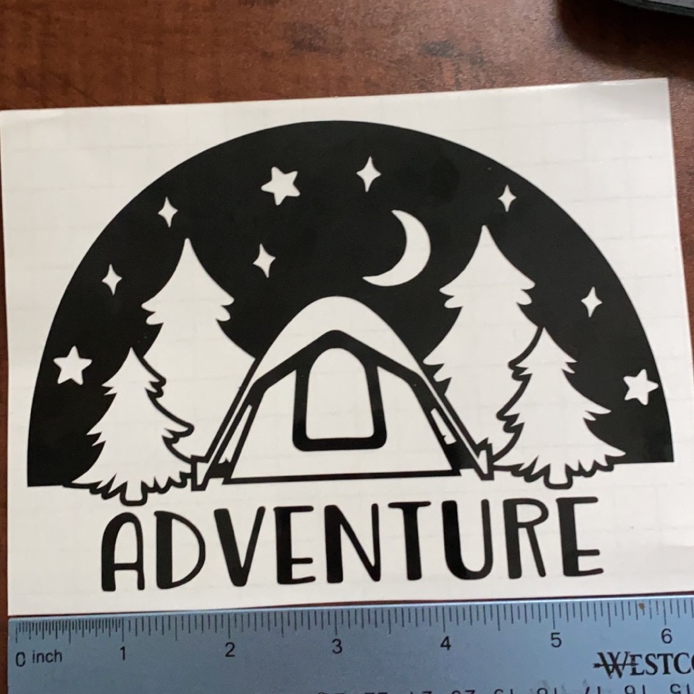 6” vinyl decal CAMPING